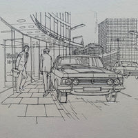 Ford Zodiac MkIV - Original Pen & Ink Line Drawing #6 (1968)