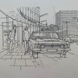 Ford Zodiac MkIV - Original Pen & Ink Line Drawing #6 (1968)