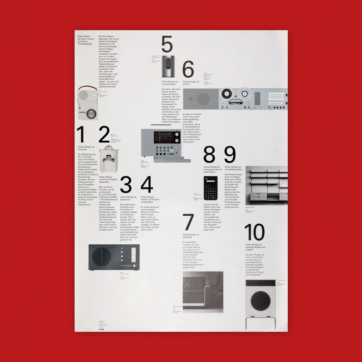 Poster] Dieter Rams: Die zehn Thesen des Braun Produktdesign