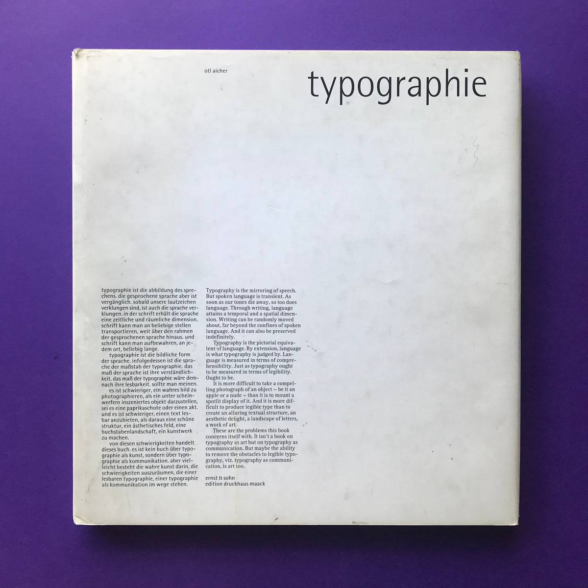 Typographie (Otl Aicher) – The Print Arkive
