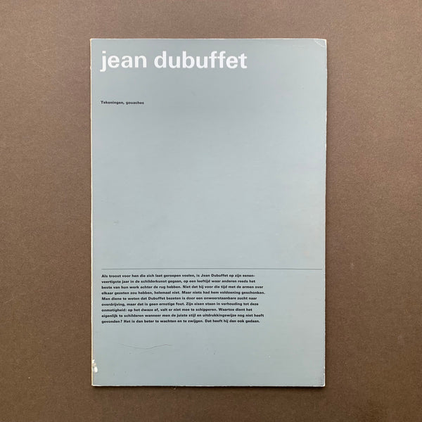 Jean Dubuffet - Stedelijk Museum Cat 369. (Wim Crouwel)