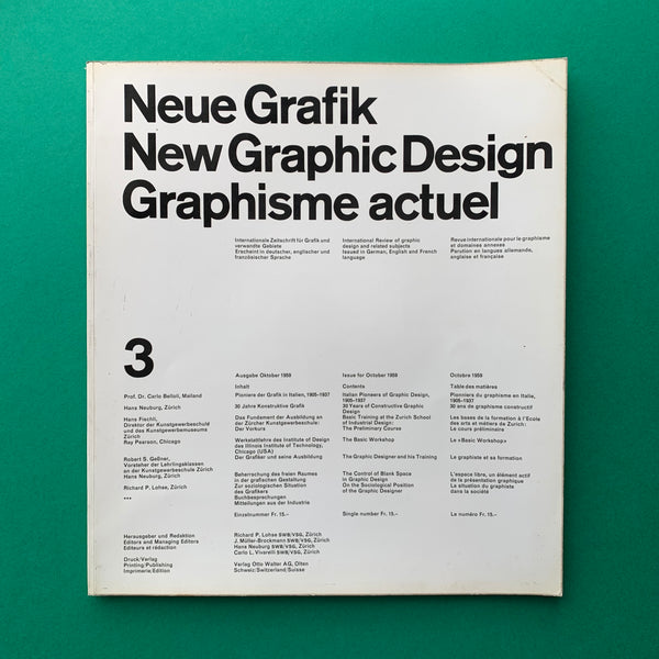 Neue Grafik / New Graphic Design / Graphisme actuel No.3 1959 (LMNV)