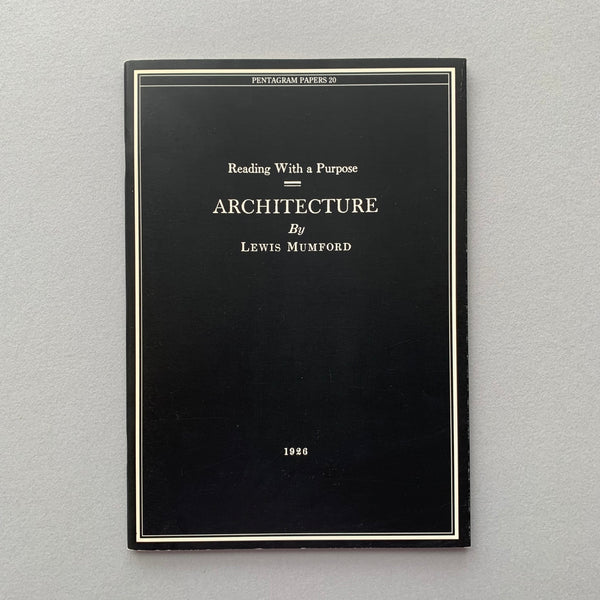 Pentagram Papers 20: Reading With a Purpose - Architecture