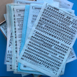 Letraset Instant Lettering (x4 boxes, 150+ sheets)