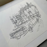 Ford Zodiac MkIV - Original Pen & Ink Line Drawing #2 (1968)