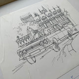 Ford Zodiac MkIV - Original Pen & Ink Line Drawing #5 (1968)