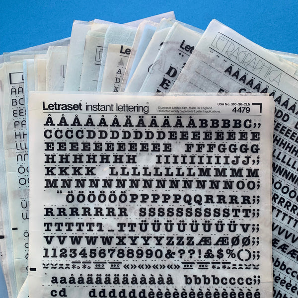 Letraset Instant Lettering (mixed lot of 30+ sheets)