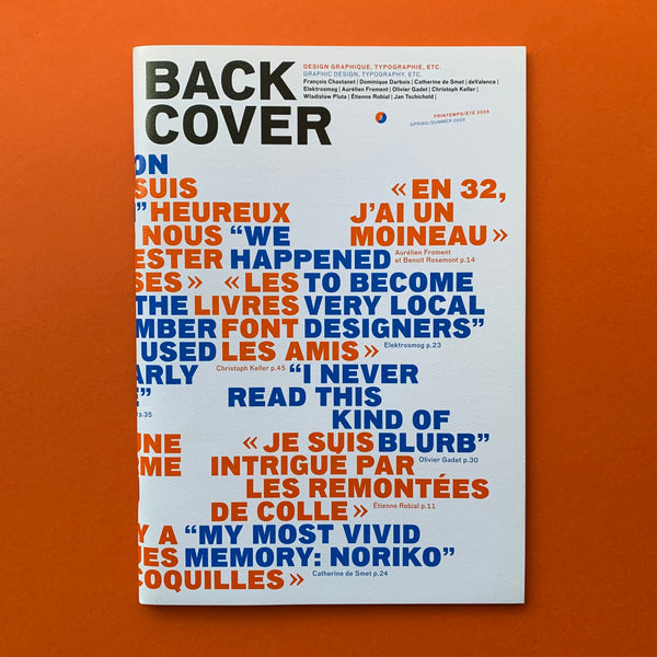 Back Cover: Graphic Design, Typography, Etc. Spring/Summer 2009