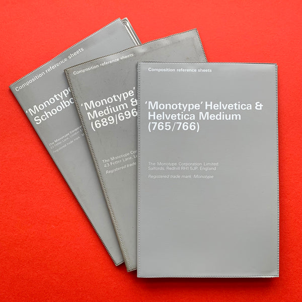 Composition Reference Sheets; 'Monotype' Helvetica, Univers, Century Schoolbook