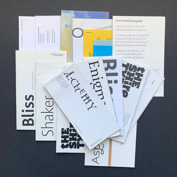 Jeremy Tankard Typography / Mixed type specimen lot