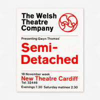Semi-Detached, The Welsh Theatre Company (1963) Theatre Poster *