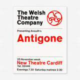 Antigone, The Welsh Theatre Company (1963) Theatre Poster *