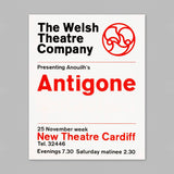 Antigone, The Welsh Theatre Company (1963) Theatre Poster *