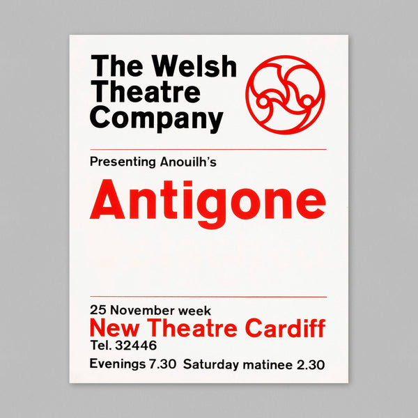 Antigone, The Welsh Theatre Company (1963) Theatre Poster *