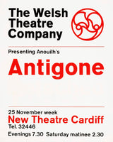 Antigone, The Welsh Theatre Company (1963) Theatre Poster *