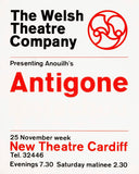 Antigone, The Welsh Theatre Company (1963) Theatre Poster *