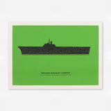 Topiary Aircraft Carrier (1972) Ian Hamilton Finlay Screenprint