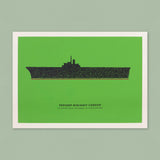 Topiary Aircraft Carrier (1972) Ian Hamilton Finlay Screenprint