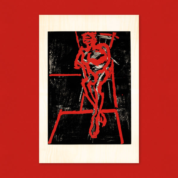Seated Figure, Frank Auerbach (1966) Screenprint
