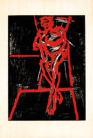 Seated Figure, Frank Auerbach (1966) Screenprint
