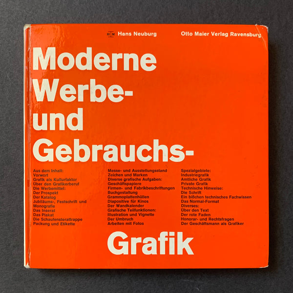 Moderne Werbe- und Gebrauchsgraphik (Hans Neuburg) - book cover. Buy and sell design related books, magazines and posters with The Print Arkive.