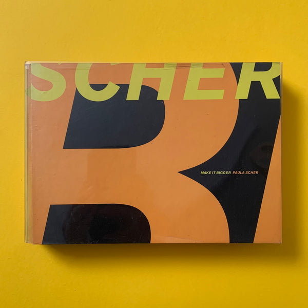 Make It Bigger (Paula Scher) - book cover. Buy and sell the best designer portfolio books, magazines and posters with The Print Arkive.