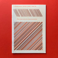 The Monotype Recorder, No.3 October 1981. Theory, design and practice in visual communication - magazine cover. Buy and sell the best typography books, journals, magazines and posters with The Print Arkive.