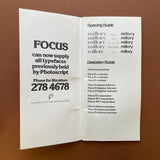 Focus [Typeface Directory]