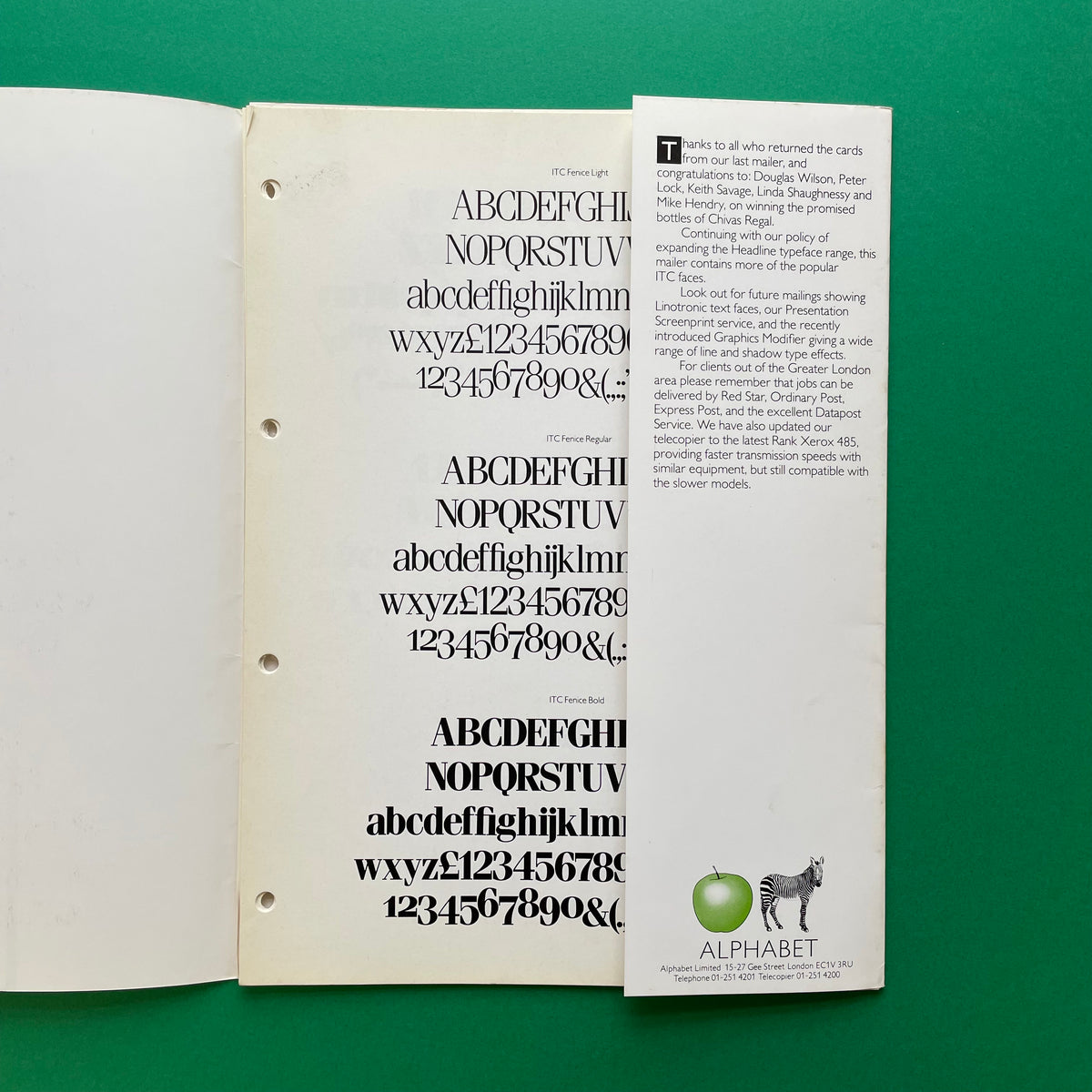 Alphabet New Typefaces [Specimen Sheets] – The Print Arkive