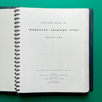 Specimen Book of ‘Monotype’ Printing Types