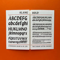 SB Klang Bold: The italic with the powerful punch (1960)