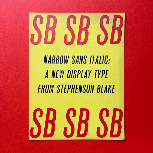 SB Narrow Sans Italic: A New Display Type from Stephenson Blake (1955). Buy and sell the best type specimen books, journals, magazines and posters with The Print Arkive.