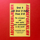 SB Grotesque 9: The strongest and most useful sans combination in the world. Buy and sell the best type specimen books, journals, magazines and posters with The Print Arkive.