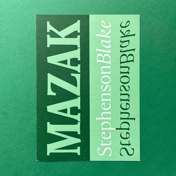 Stephenson Blake: Mazak (1960). Buy and sell the best type specimen books, journals, magazines and posters with The Print Arkive.
