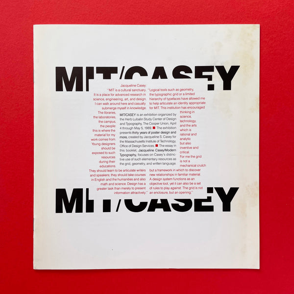 MIT/CASEY. Buy and sell the best graphic design books, journals, magazines and posters with The Print Arkive.