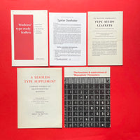London College of Printing, Monotype & Linotype technical, specimen and study booklets [Bundle]