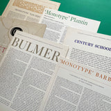 Monotype type specimens [x6 sheets]. Buy and sell the best graphic design books, journals, magazines and posters with The Print Arkive.