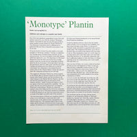 ‘Monotype’ type specimens [x6 sheets]