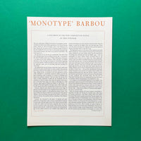 ‘Monotype’ type specimens [x6 sheets]