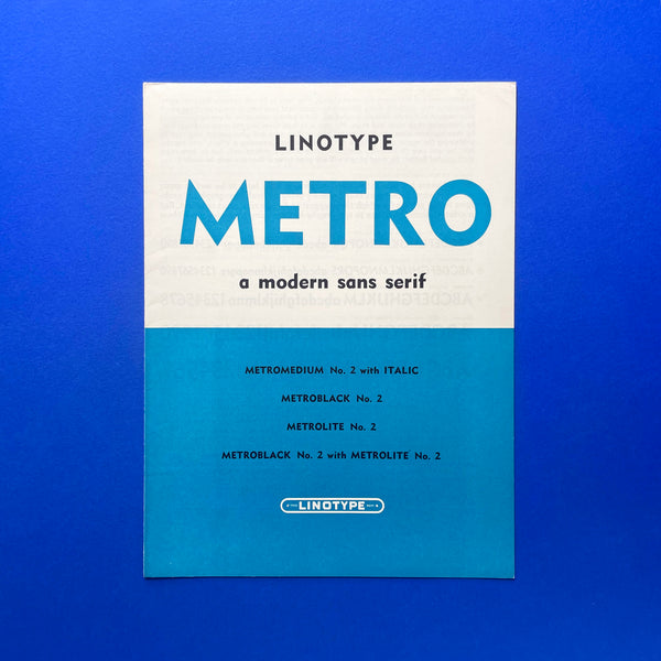 Linotype METRO [Type Specimen/Broadsheet]. Buy and sell the best graphic design books, journals, magazines and posters with The Print Arkive.