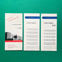 Typefoundry Amsterdam - Survey plus Columbia, Egyptian, Gracia, Libra, Mistral, Nobel, Raffia, Reiner [Type Specimens]