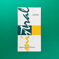Typefoundry Amsterdam Mistral [Type Specimen]. Buy and sell the best graphic design books, journals, magazines and posters with The Print Arkive.