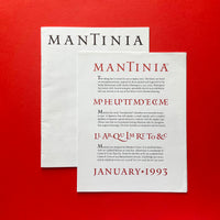 Carter & Cone Type - Mantinia [Type Specimen]. Buy and sell the best graphic design books, journals, magazines and posters with The Print Arkive.