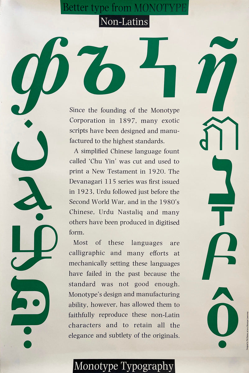 Better type from MONOTYPE, Non-Latins [Type Specimen Broadside] – The ...