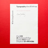 Typography Alan Kitching (Folder, Comp & Broadside)