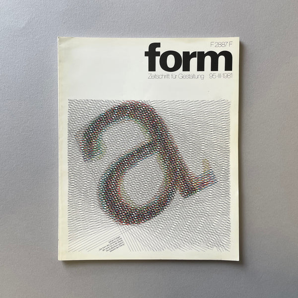 Form #95 - Zeitschrift fur Gestaltung. Buy and sell the best graphic design books, journals, magazines and posters with The Print Arkive.