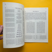 Frutiger-Probe 101, Berthold Fototype [Specimen Booklet]