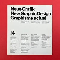 Neue Grafik / New Graphic Design / Graphisme actuel [First Ed. Near Complete]