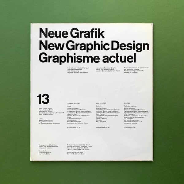 Neue Grafik / New Graphic Design / Graphisme actuel No.13 1962. Buy and sell the best graphic design books, journals, magazines and posters with The Print Arkive.