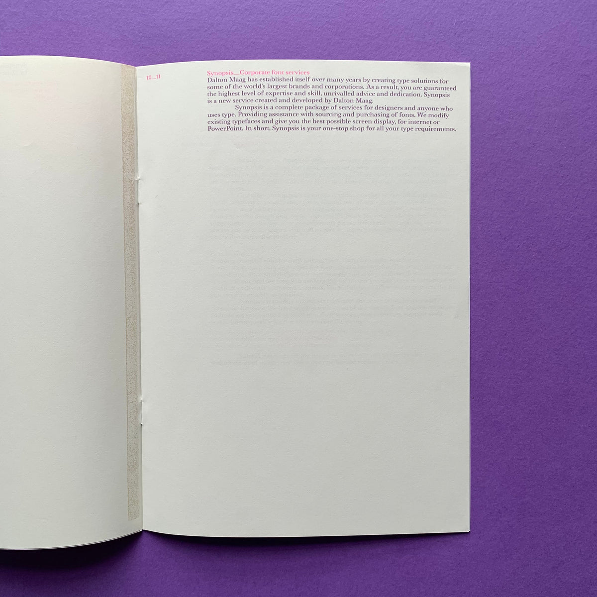 Synopsis - Corporate font services by Dalton Maag – The Print Arkive